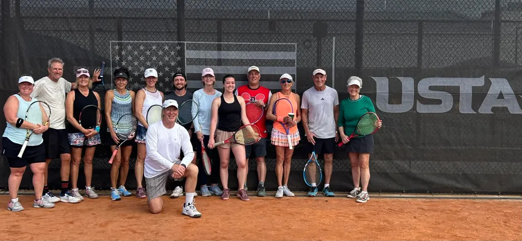 USTA clinic group with Coach Mike at Dalton Ranch Golf Club